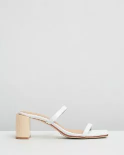 JAMES | SMITH Sirenuse Strap Sandal Heels White Croc