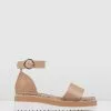 Jo Mercer Cardi Low Heel Wedges NATURAL LEATHER