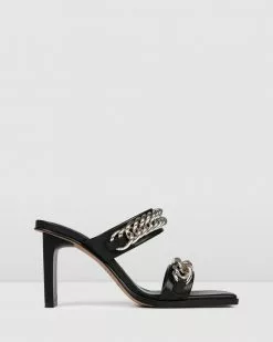 Jo Mercer Charlize High Heel Sandals BLACK LEATHER