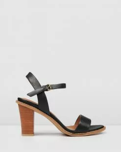 Jo Mercer Erasmus High Heel Sandals BLACK LEATHER
