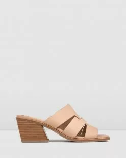 Jo Mercer Wink Mid Heel Sandals NATURAL LEATHER