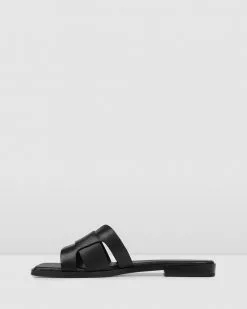 Jo Mercer Tara Flat Slides BLACK LEATHER -Sandals Sales Shop http3A2F2Fstatic.theiconic.com .au2Fp2Fjo mercer 8137 5904141 4