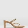Jo Mercer Adriana Mid Heel Sandals TAN LEATHER