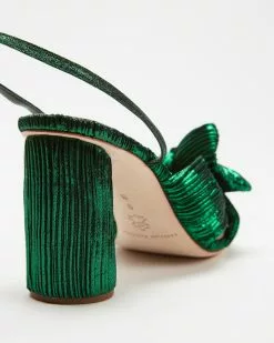 Loeffler Randall Camellia Knot Mules with Ankle Strap Emerald Pleated Lame -Sandals Sales Shop http3A2F2Fstatic.theiconic.com .au2Fp2Floeffler randall 0921 5904021 3