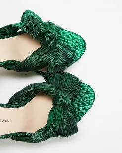 Loeffler Randall Camellia Knot Mules with Ankle Strap Emerald Pleated Lame -Sandals Sales Shop http3A2F2Fstatic.theiconic.com .au2Fp2Floeffler randall 0937 5904021 4