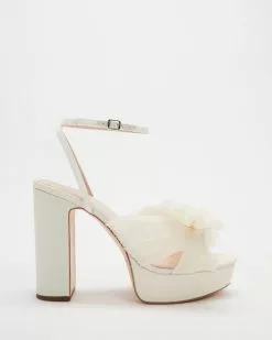 Loeffler Randall Natalia Pleated Platform Heels Pearl
