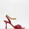 Manning Cartell Supercharged Peep Toe Sling Back Heel with Chain Pink