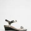 Mia Vita Nadia Wedge Sandal Pewter