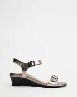 Mia Vita Nadia Wedge Sandal Pewter