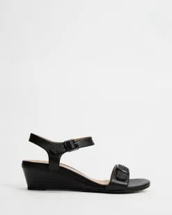 Mia Vita Nadia Wedge Sandal Black