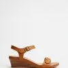 Mia Vita Nadia Wedge Sandal Tan