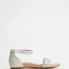 Mia Vita Moira Flat Sandal Pearl White