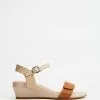 Mia Vita Nelly Wedge Sandal Tan