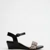 Mia Vita Nelly Wedge Sandal Black Ocelot
