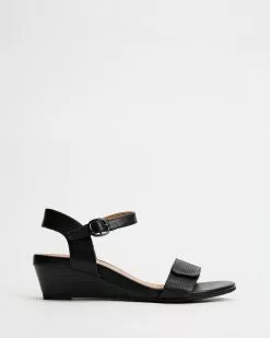 Mia Vita Nelly Wedge Sandal Black