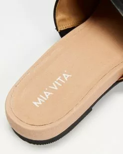 Mia Vita Maple Flat Sandals Black -Sandals Sales Shop http3A2F2Fstatic.theiconic.com .au2Fp2Fmia vita 2062 1389931 3