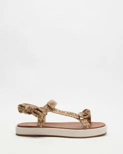 Michael Kors Phoebe Sandals Beige & Ebony