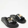 Michael Kors Embossed Croc Gilmore Slides Black