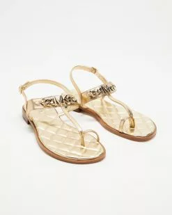 Michael Kors Blaine Flat Sandals - Women's Pale Gold