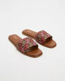 Michael Kors Sadler Slides Brown Multi