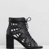 Mollini Jayman Leather Block Heels Black