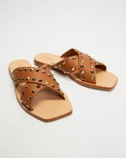 Mollini Salts Sandals Tan Leather