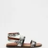 Naturalizer Kelsie Ankle Strap Sandal Black & White Snake