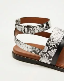 Naturalizer Kelsie Ankle Strap Sandal Black & White Snake -Sandals Sales Shop http3A2F2Fstatic.theiconic.com .au2Fp2Fnaturalizer 6174 9084411 3