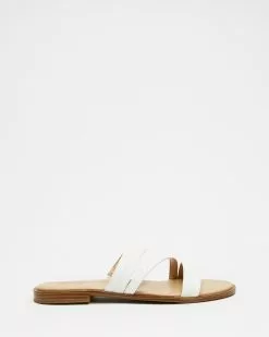 Naturalizer Liley Slide Sandal White Croc