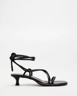 Proenza Schouler Pipe Ankle Tie Sandals Black