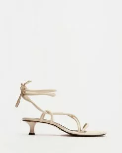 Proenza Schouler Pipe Ankle Tie Sandals Natural