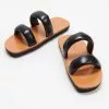 Proenza Schouler Mono Puffy Slides Nappa Lamb Black & Siena