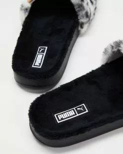 Puma Leadcat Safari Fluff Slides - Women's Puma Black & Puma White -Sandals Sales Shop http3A2F2Fstatic.theiconic.com .au2Fp2Fpuma 5993 1633231 3