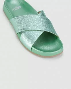 Rollie Tide Cross Slide Mint Metallic Shoes -Sandals Sales Shop http3A2F2Fstatic.theiconic.com .au2Fp2Frollie 3761 1519841 4