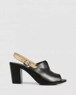 S by Sempre Di Earlene Block Sandals Black With sand strap