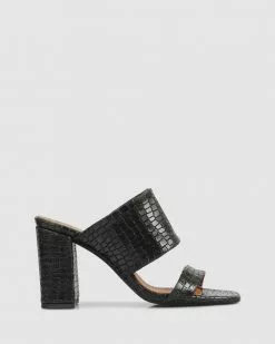 S by Sempre Di Ariana Block Sandals Black