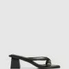 S by Sempre Di Avril Block Sandals Black