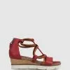 S by Sempre Di Ailin Wedge Sandals Scarlet 6003/mustard 5051