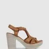 S by Sempre Di Amelia Block Sandals Tan 567