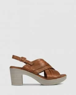 S by Sempre Di Mahsa Block Sandals Tan 567