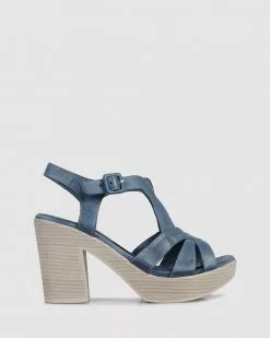 S by Sempre Di Amelia Block Sandals Blue 558