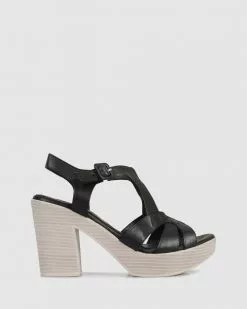 S by Sempre Di Amelia Block Sandals Black