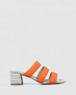 S by Sempre Di Sally Block Sandals Orange 2