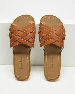 Saltwater Sandals Womens Retro Slides Tan