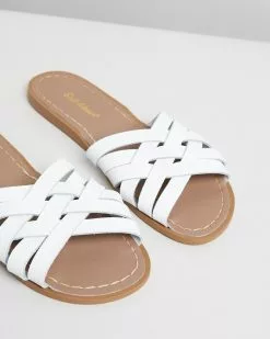 Saltwater Sandals Womens Retro Slides White