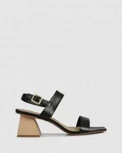 Sempre Di Ashley Block Sandals Black