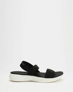 Skechers On-The-Go 600 Flawless Sandals - Women's Black & White