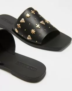 Sol Sana Mila Stud Slides Black & Gold Stud -Sandals Sales Shop http3A2F2Fstatic.theiconic.com .au2Fp2Fsol sana 5154 2432111 3