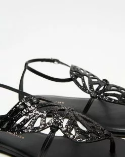 Sophia Webster Butterfly Flat Sandals Black Holographic Glitter -Sandals Sales Shop http3A2F2Fstatic.theiconic.com .au2Fp2Fsophia webster 0788 6368121 3