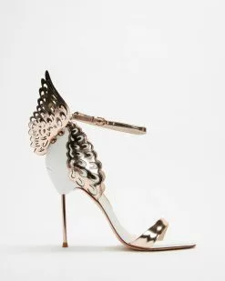 Sophia Webster Evangeline Sandal Heels White Rose Gold